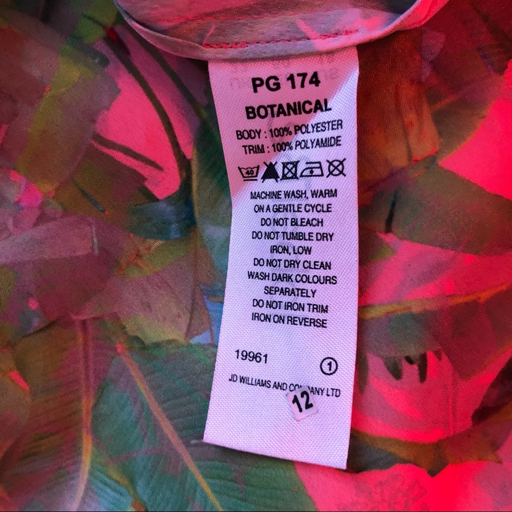 LABEL BE short sleeve blouse botanical pink green - Picture 4 of 8